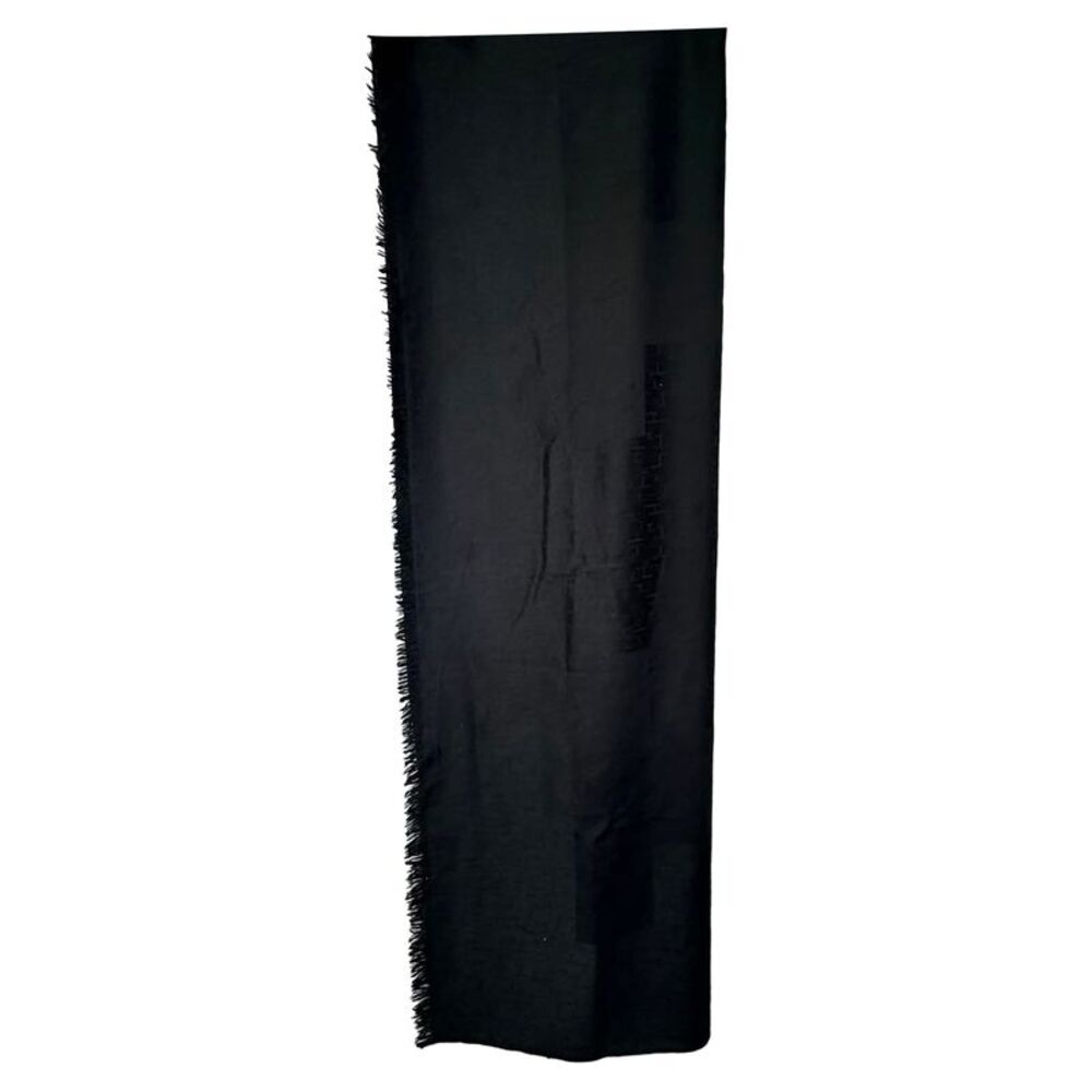 Hermès H Logo Accent Scarf in Black Cashmere